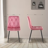 thumbnail of Esszimmerstuhl DOFAR - Samt Rosa 45x55x85 cm | Essstühle Esszimmerstühle Küchenstühle Wohnzimmerstühle