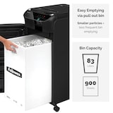 thumbnail of Destructora trituradora Automática Fellowes 600M, 10 usuarios, destruye hasta 600 hojas en microcorte de 2x12mm, DIN P-5, papelera 83L/900 hojas