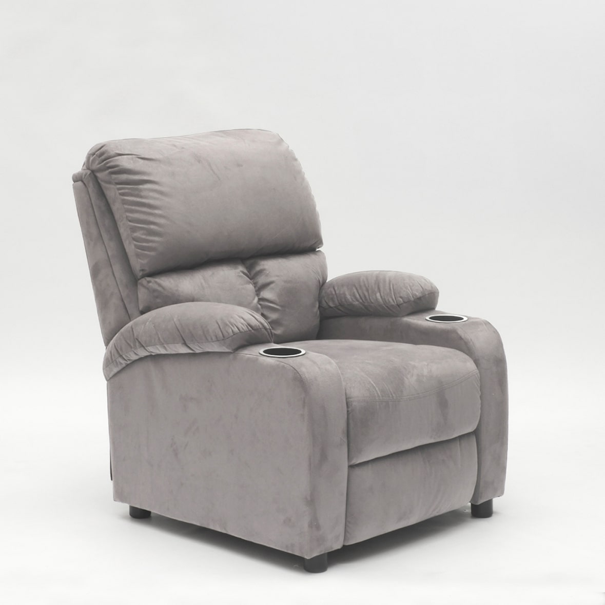 Poltrona Relax Reclinabile con Poggiapiedi in Microfibra Velluto Laura - Grigio-SR6201FG
