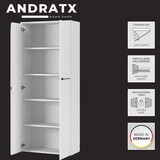 thumbnail of bümö Andratx Aktenschrank abschließbar, Büroschrank Holz 80cm breit in Lichtgrau - abschließbarer Schrank mit 5OH Aktenregal für's Büro &