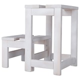 thumbnail of WellHome - Taburete escalera 2 peldaños fabricado en madera-acabado en blanco 32x23x40 cm