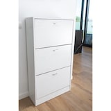 thumbnail of DUPI Mueble Zapatero Madera | 3 Puertas Oscilobatientes | 6 Baldas para 28 Zapatos | Diseño Minimalista | Zapatero Entrada (Blanco Veteado)