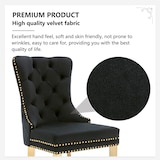 thumbnail of Merax Silla de Comedor Juego de 4 Sillas de Salón 4 Piezas Silla tapizada Patas de Apoyo de Acero Inoxidable Chapado en Oro Terciopelo Negro