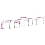 thumbnail of Helloshop26 - Hochbeet für Pflanzen und Blumen geeignet für Terrassen und Gärten pulverbeschichteter Stahl 332 x 40 x 36 cm grau 02_0039634