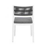thumbnail of Set di 4 sedie ALVIN in polipropilene bianco e corda intrecciata grigio scuro, impilabili