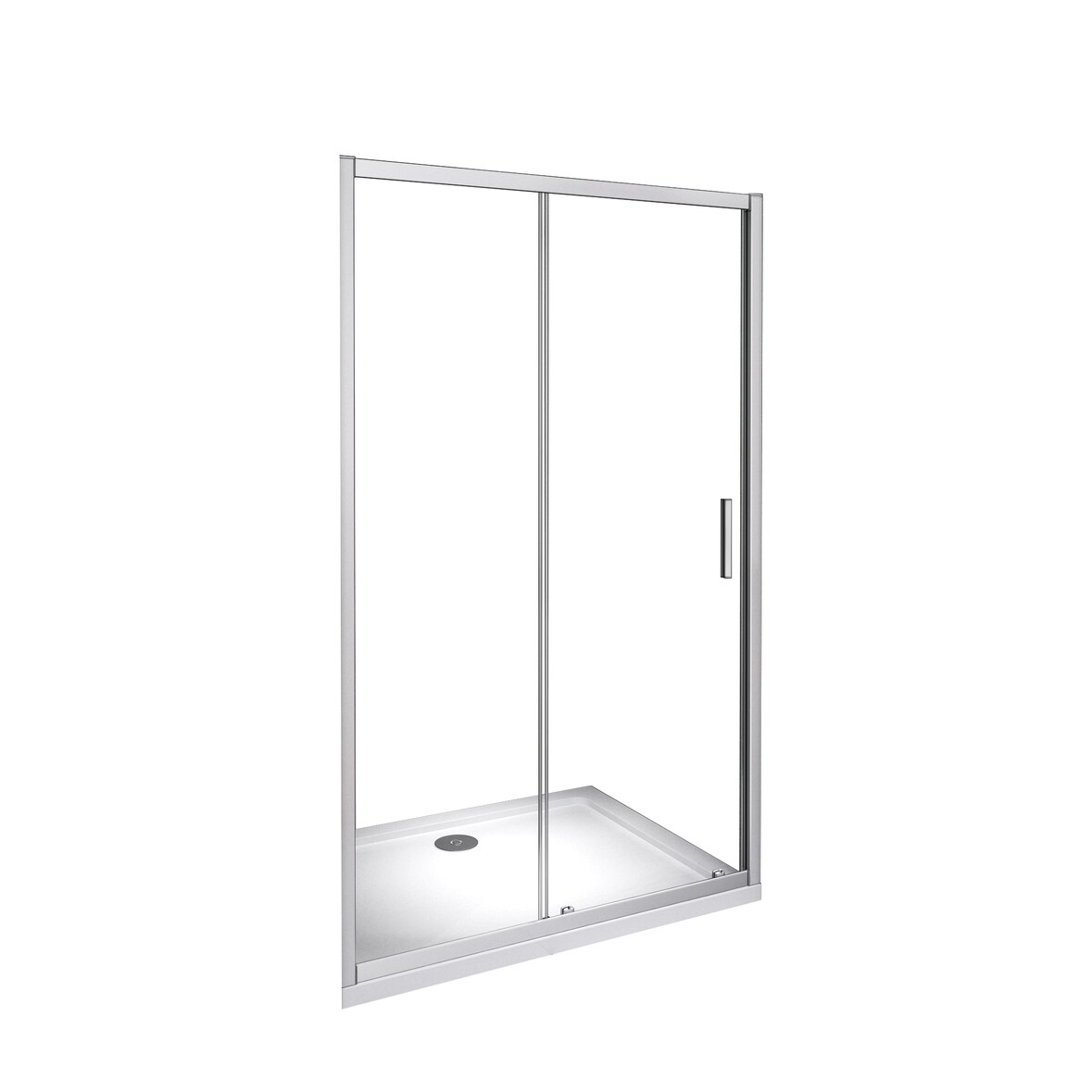 AICA Mampara de ducha frontal corredera perfil gris mate vidrio 5mm (1360-1400)x1850mm