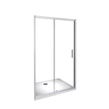 thumbnail of AICA Mampara de ducha frontal corredera perfil gris mate vidrio 5mm (1360-1400)x1850mm