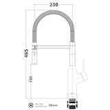 thumbnail of Wasserhahn Küchenarmatur Spültischmischer BOD, Verchromt, mit 360° schwenkbarem Weiss Auslauf und abnehmbare 2 strahl Handbrause