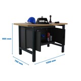 thumbnail of SimonRack Mesa de Trabajo Taller, 1200x750 mm, Cabina, Tablero MDF 35 mm, Capacidad Carga 600 kg, Antracita - BT-6