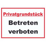 thumbnail of Privatgrundstück Betreten verboten Schild A6 Rückseite selbstklebend