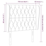 thumbnail of vidaXL Kopfteil mit Ohren Schwarz 103x23x118/128 cm Samt