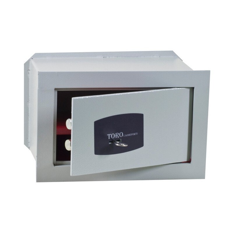 Cassaforte a muro blindata toro in acciaio 6 mm con serratura cm 32x20x20h hotel