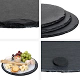 thumbnail of 12x Schieferplatten rund Ø30cm Untersetzer Pizza-Teller Servier-Platte Naturschiefer