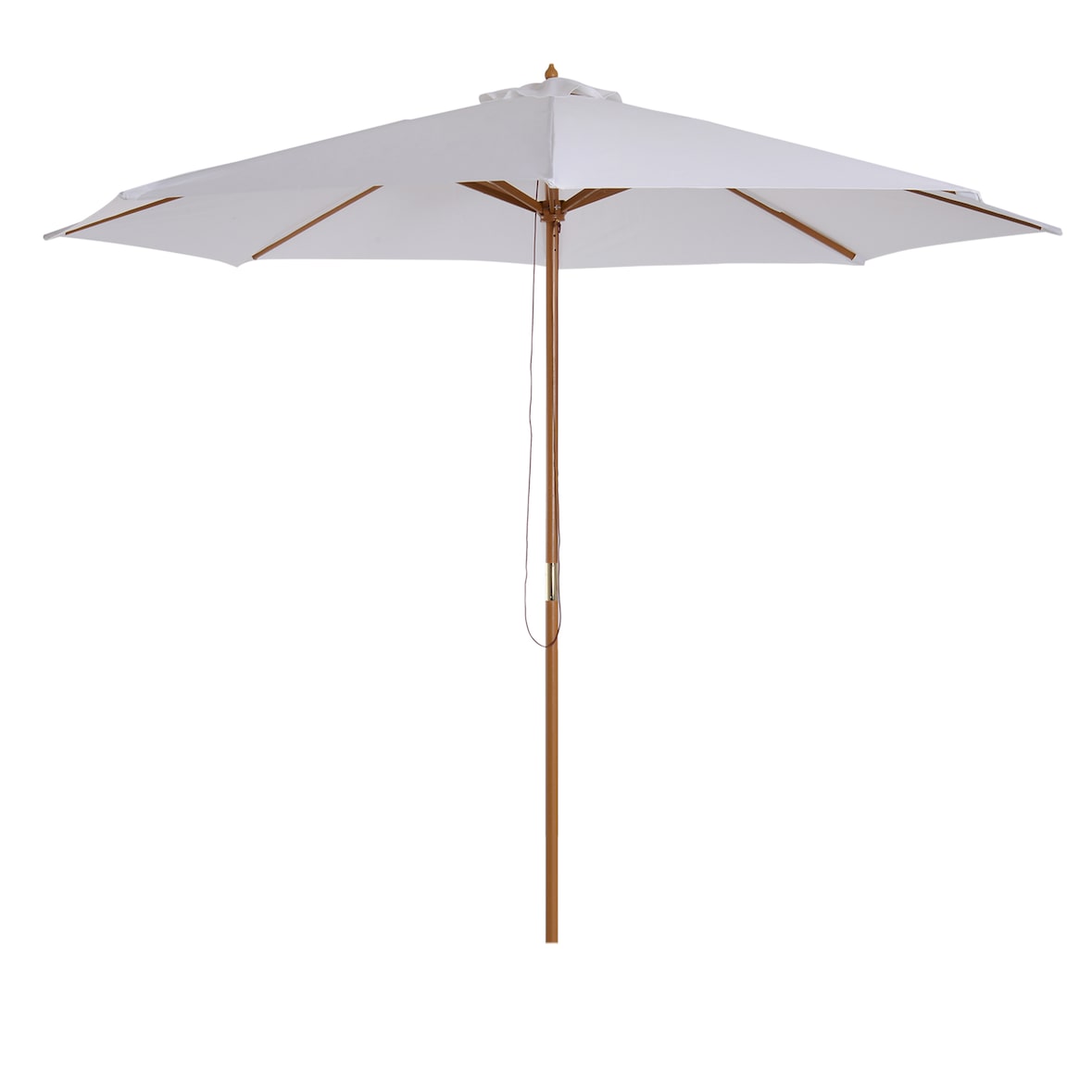 Outsunny Ombrellone da Giardino Φ3m in Poliestere Palo 8 Stecche Crema