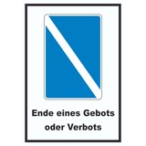 thumbnail of Ende eines Gebots oder Verbots Symbol und Text A5 Rückseite selbstklebend