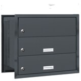 thumbnail of AL Briefkastensysteme 2 Fächer Premium Durchwurf Briefkasten A4 RAL 7016 Anthrazit Grau, Post A4, robust, wetterfest, Artikelnummer: 132P2DV1K3SP7016