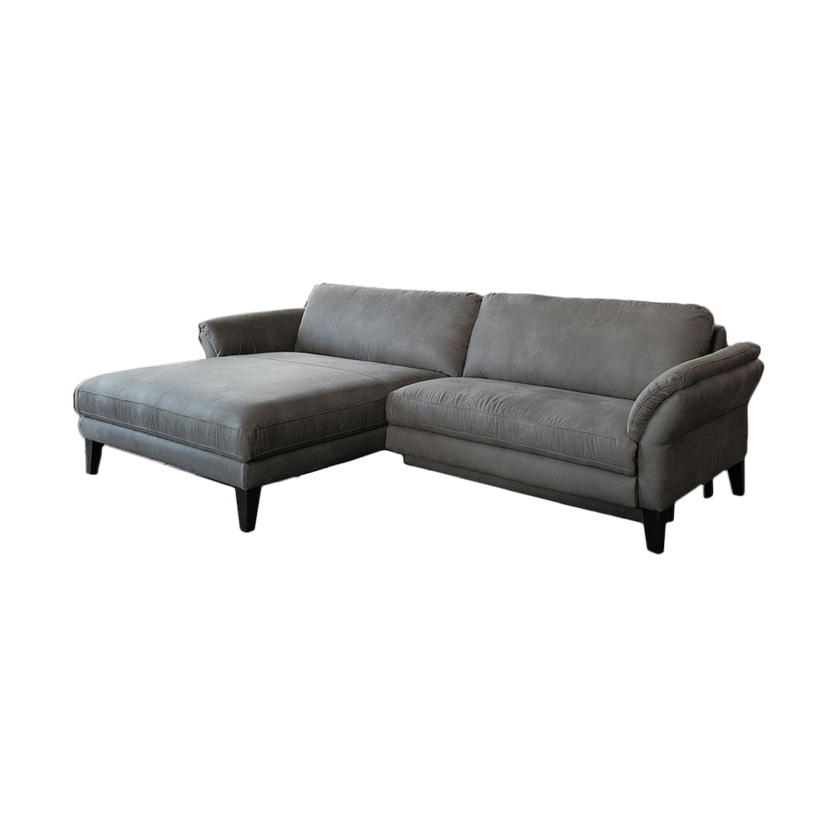 KAWOLA Sofa MALTA Ecksofa Stoff grau Recamiere links