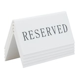thumbnail of Securit® Set van 5 Tafelreserveringsborden 'Reserved' (Engels) - Wit Acryl met Zwarte Letters