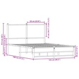 thumbnail of vidaXL Metallbett ohne Matratze Braun Eichen-Optik 120x190 cm