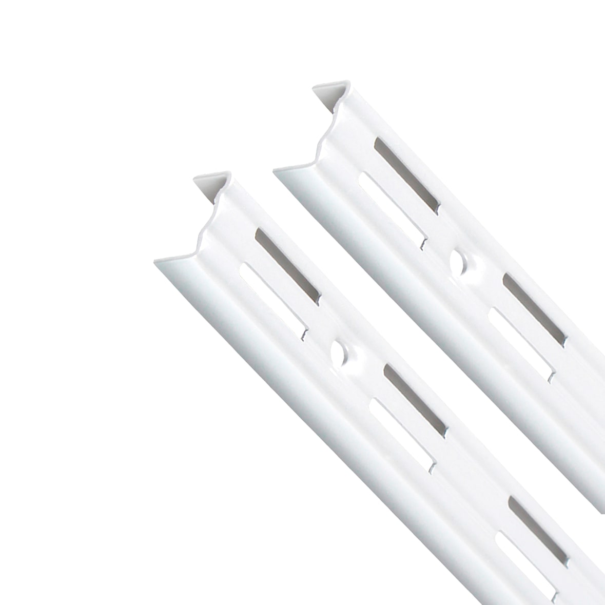 PRIOstahl Wandschienen Schienen 2 Stück zweireihige Lochung Länge: 1500mm Weiß für Regale aus Stahl