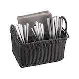 thumbnail of APS ECONOMIC Besteckständer/ Besteckbehälter, Polypropylen, 26 x 18 cm, H: 15 cm, 3 kleine und 1 großes Fach, schwarz, spülmaschinengeeignet