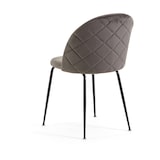 thumbnail of Conjunto de 2 cadeiras de interior em veludo, estofadas, pés em metal, design elegante para cozinha, bar, restaurantes Sara–Cinza escuro/Cinza escuro