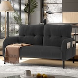 thumbnail of Zweisitzer Sofa 120x75 cm aus Cord mit ergonomischer Rückenlehne – Stilvolles Design und hoher Komfort in Grau