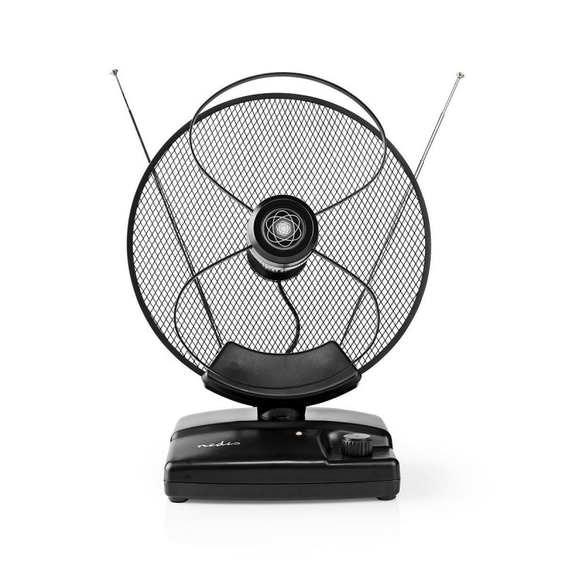 Antenne Hdtv D'intérieur  0 - 25 Km  Gain De 30 - 36 Db  Fm/vhf/uhf  Noire Usage Non Intensif Nedis