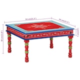 thumbnail of Table basse rouge bois de manguier massif peint à la main Modèle Floriane Moderne