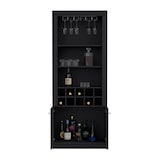 thumbnail of Mueble Bar Nebo en melamina con 4 estantes , 2 puertas , 10 portabotellas y 8 portacopas , negro , 190 cm  X 75 cm  X 36.5 cm