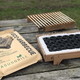 thumbnail of 2x Öko Einweggrill Einmalgrill Nachhaltig - Bio Einmal Grill rauchfrei 31 x 23,5cm Bambus Kohle und Grillrost, natürlichen Materialien