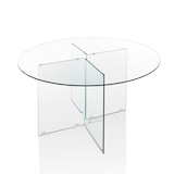 thumbnail of Oreste Luchetta Tavolo rotondo DAKAR ROUND piano in vetro temprato trasparente H78 x Ø136 cm