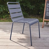 thumbnail of Sedia da giardino in metallo grigio antracite - Oviala