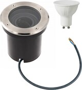 thumbnail of 10 Watt runde LED Einabu Boden-Spot Bodenleuchte Bodenstrahler Wegleuchte | schwenkbar aus Edelstahl | Ø130 x 129mm (B. x H.) | 1000 Lumen | Warmweiß