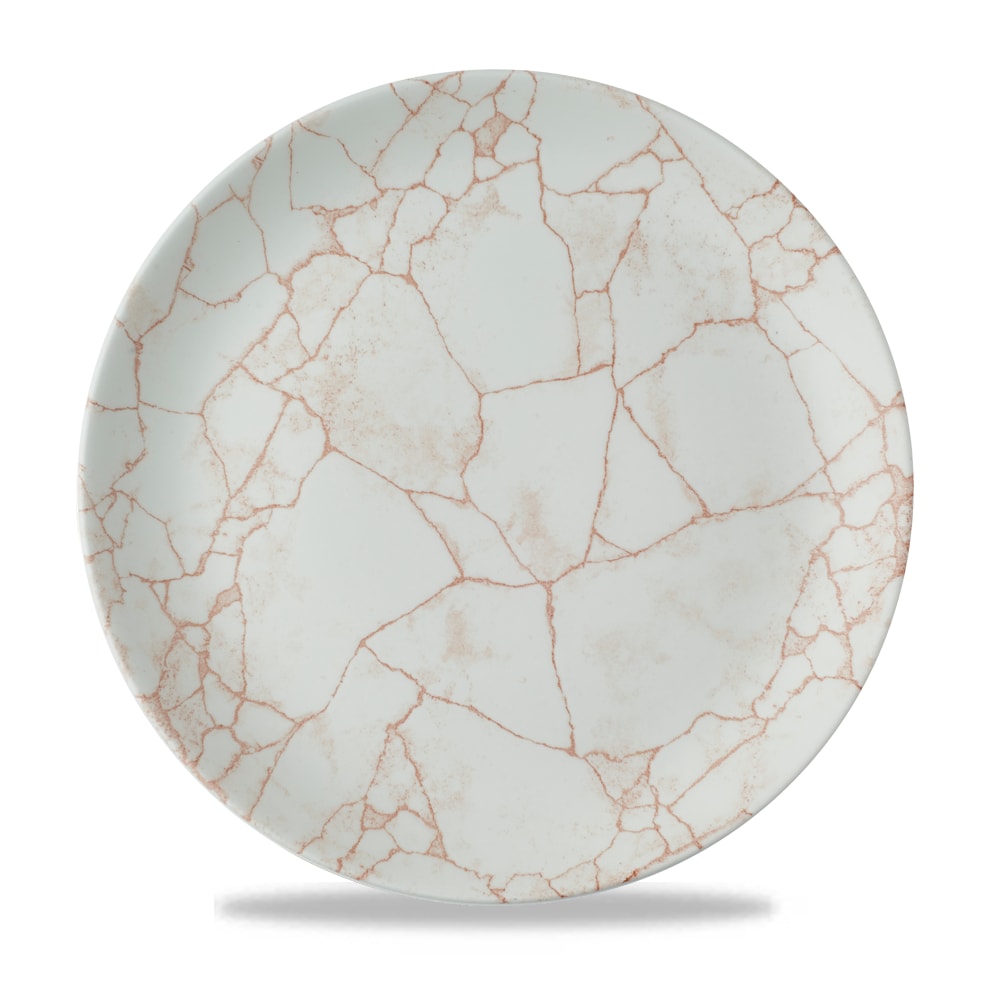 Churchill Super Vit Studio Prints Kintsugi Flache Coup Teller, 28,8 cm, 12 Stück, Koralle, Rund