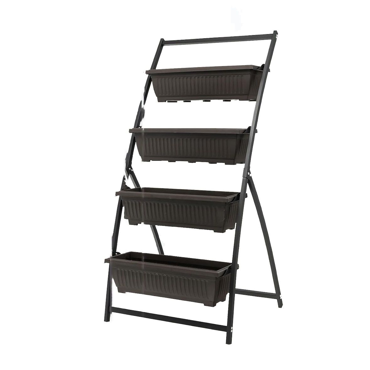 COSTWAY 4-laags verhoogd bed, plantenbak met 4 bakken en afwateringsgaten, vrijstaand verticaal bed (76 x 70,5 x 160 cm)