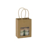 thumbnail of Boutique-Tüte aus braunem Kraftpapier mit verdrehten Griffen 11,4 + 6,4 × 14,6 cm pro 500 - Gimex