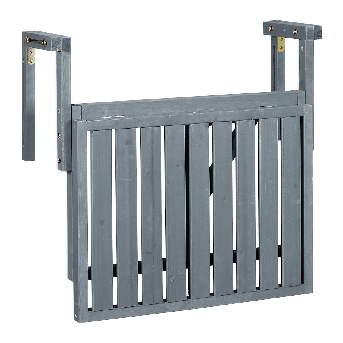 Relaxdays Balkon Hängetisch, klappbar, Balkontisch zum Einhängen, höhenverstellbar, HxBxT: 55x70x65 cm, Tannenholz, grau