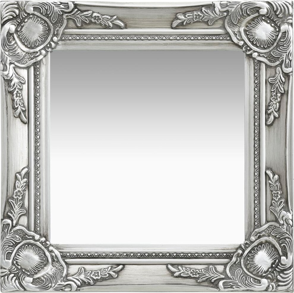 Décoshop26 - Quadratischer Wandspiegel Barockstil 40x40 cm silber DEC022848 DEC022848