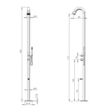 thumbnail of Sined Bosa Outdoordusche Aus Edelstahl 316l Mit Handbrause Und Fußwaschhahn Schwarz Satiniert