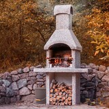thumbnail of Relaxdays Ascheeimer mit Deckel, 12 Liter, Kamineimer, Stahl & Holz, Aschebehälter mit Henkel, Kamin, Ofen & Grill, grau