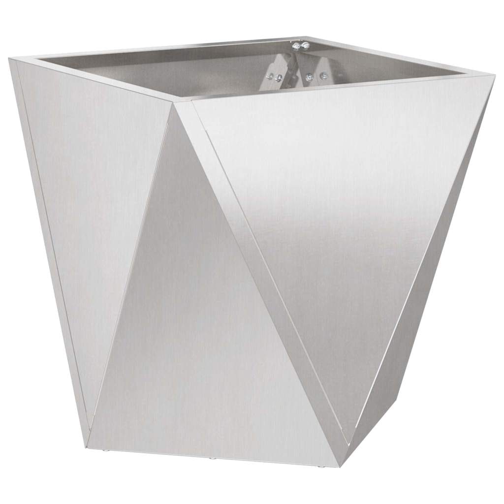 vidaXL Pflanzkübel Silber 50 x 50 x 50 cm Edelstahl