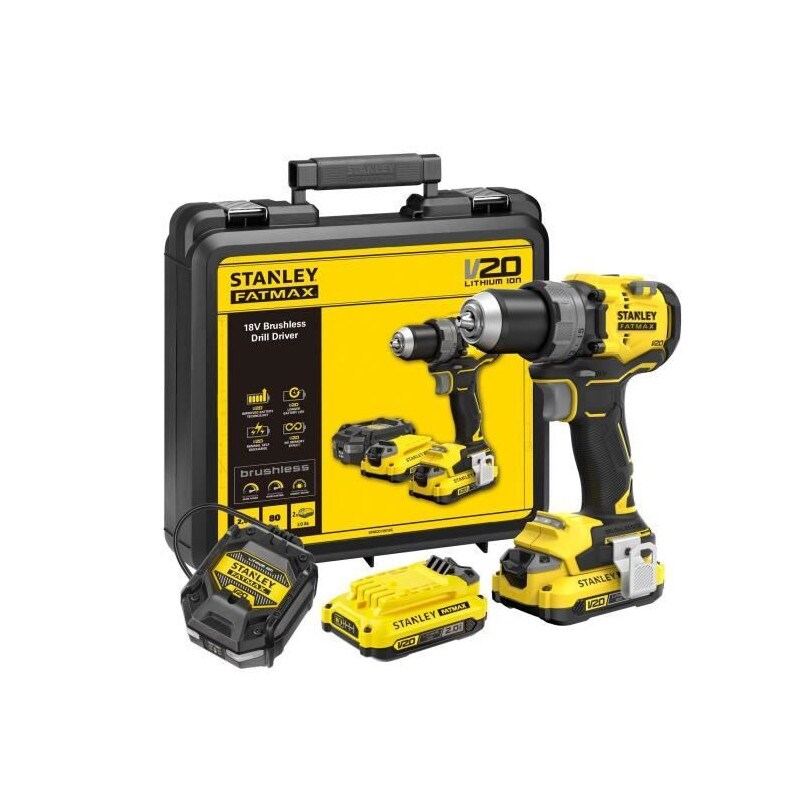 Perceuse Visseuse - Stanley Fatmax - Sfmcd725d2k-qw - 80 Nm - 18v - 15 Réglages De Couple