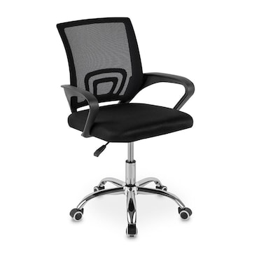 DASCK - Sedia da Ufficio in Rete Regolabile in Altezza, Sedia Ergonomica Girevole per Scrivania - Base Cromata