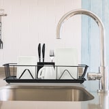 thumbnail of Relaxdays Abtropfgestell, Besteckkorb & Abtropfschale, Geschirrständer Küche, Abtropfgitter, Kunststoff, Metall, schwarz