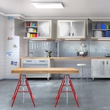 thumbnail of Relaxdays Klappbock, 2er Set, 7-fach höhenverstellbar, bis 200 kg, klappbare Arbeitsböcke, Werkstatt, Stahl, rot/silber