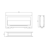 thumbnail of Chimenea de bioetanol empotrada de doble cara biochimenea 2 caras 90x40 MONTEFALCO 90