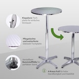 thumbnail of Stehtisch 2in1 höhenverstellbar 70/115cm Ø60cm Aluminium Bistrotisch Bartisch