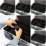 thumbnail of HMF 15602-02 Werkzeugtrolley leer, Werkzeugkoffer aus ABS-Kunststoff mit Rollen, 47 x 40 x 24,5 cm