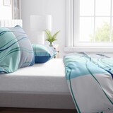 thumbnail of Bettwäsche 155x220 Mikrofaser Türkis Grau Streifen Wellen Set mit Reißverschluss